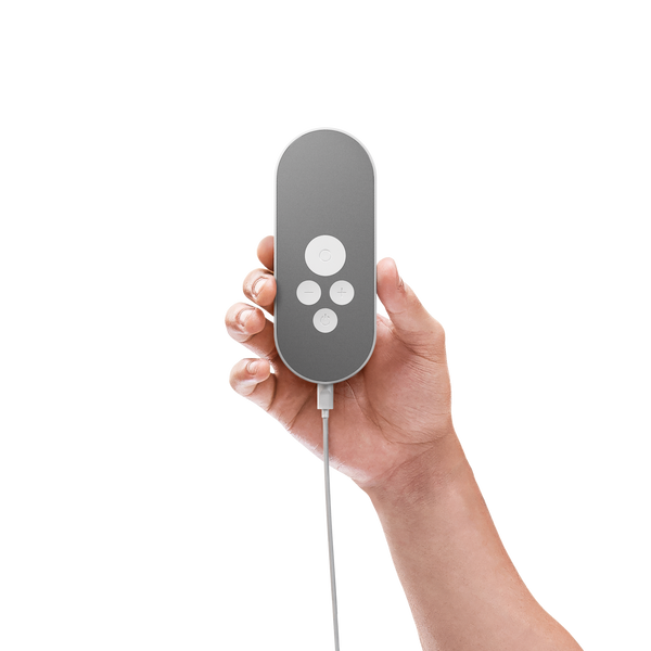 Nurosym handheld controller with its wired ear electrode